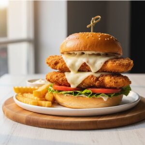 Crispy chicken burger